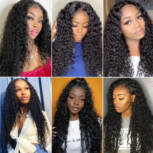 Miniatura 6 de Pelucas de cabello humano ondulado con encaje frontal húmedo y ondulado de 24 pulgadas, 13 x 4, para mujeres negras, sin pegamento, brasileño