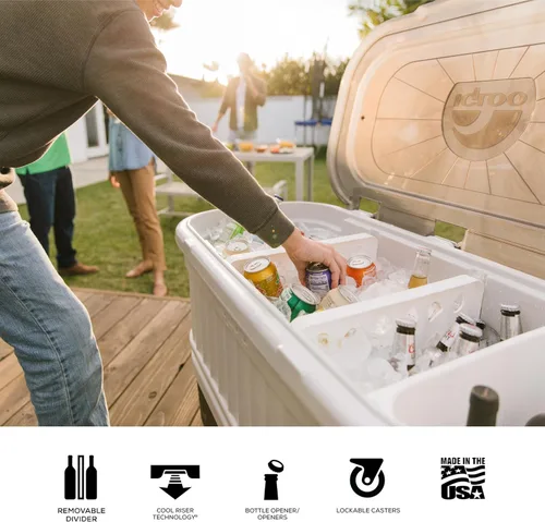 Miniatura 4 de Igloo Hard Cooler Polar & Party Bar Series Insulated Ice Chests Blanco polar de 150 cuartos de galón