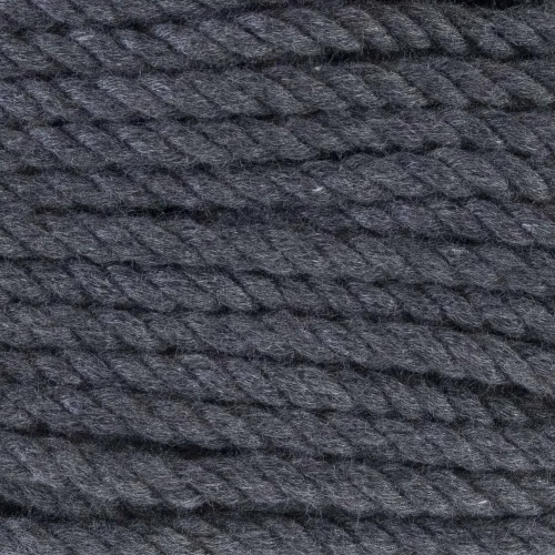 Miniatura 55 de Cuerda de algodón trenzado súper suave de 3 hebras (negro, 1 pulgada x 10 pies)