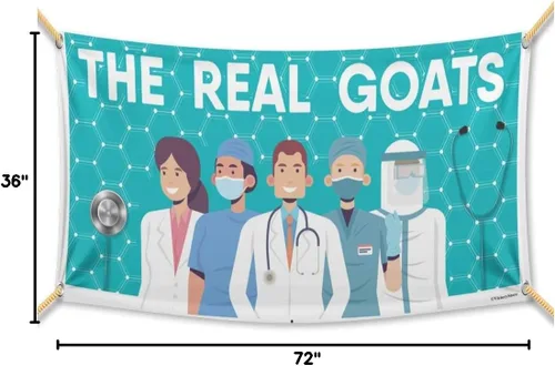 Miniatura 6 de VictoryStore Pancarta impermeable de agradecimiento al personal médico, cartel de hospital, vinilo impermeable (las cabras reales (2 x 4)