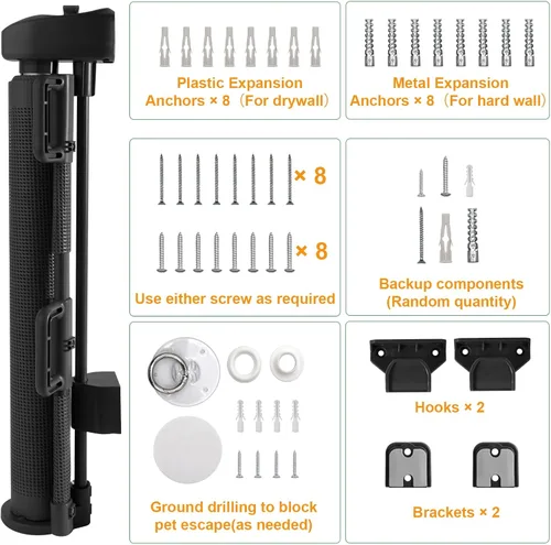 Miniatura 8 de Puerta corta para perro, puertas retráctiles para perros de 14 pulgadas de alto, puerta retráctil de malla para mascotas, extendida hasta 55