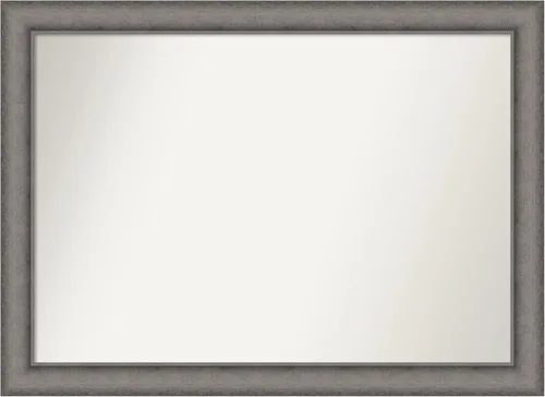 Miniatura 204 de Amanti Art Espejo de pared personalizado no biselado (24.5 x 24.5 pulgadas), marco gris marrón alta, varios tamaños personalizados, espejo de baño