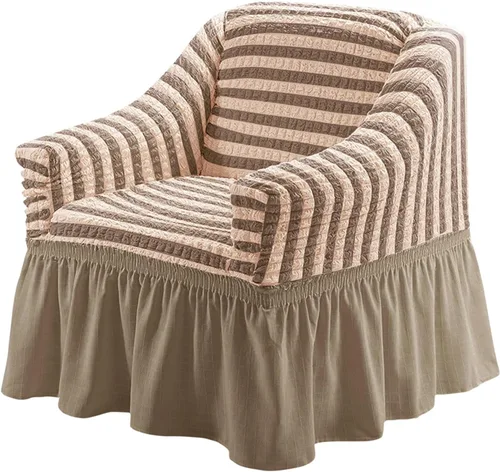 Miniatura 36 de Jeloris Funda Protectora Elástica para Sofá de Dos Plazas de Fácil Ajuste con Falda, Protector de Muebles Universal Duradero Lavable de Alta Beige
