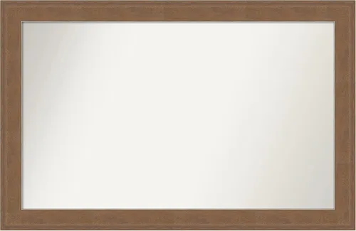 Miniatura 10 de Amanti Art Espejo de baño marrón para sobre el fregadero, 25 x 25 pulgadas, hecho a medida, espejo de tocador cuadrado marrón medio, marco de madera