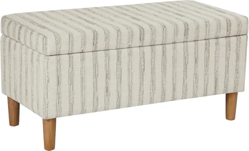 Miniatura 44 de HomePop Decoración del hogar Banco de almacenamiento con botones Banco otomano con almacenamiento para sala de estar y dormitorio, cuero Piel