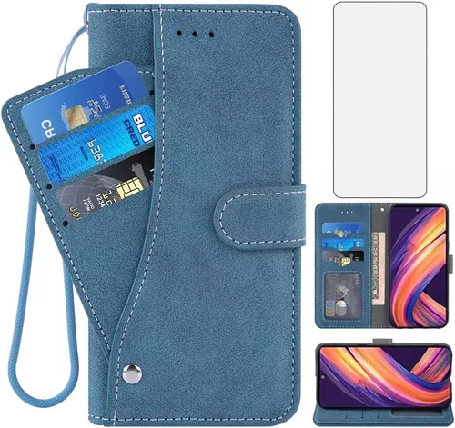 Asuwish Funda tipo cartera compatible con Motorola Edge + Plus 2022/Edge X30/30 Pro y protector de pantalla de vidrio templado, soporte para tarjeta