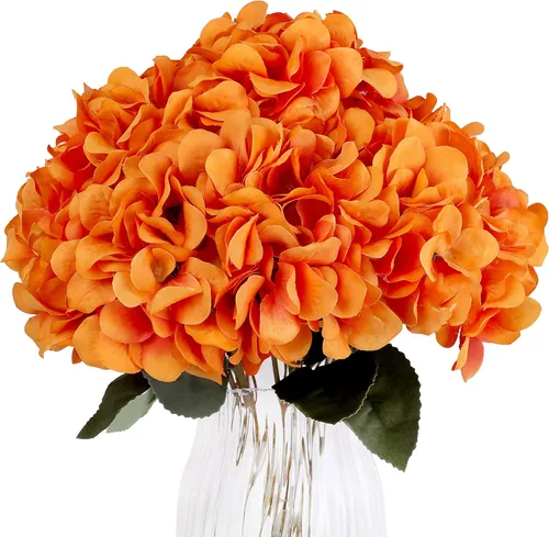Miniatura 20 de Paquete de 2 flores de hortensias artificiales blancas, 10 cabezas de seda falsas para el hogar, boda, fiesta, centro de mesa, decoración de mesa