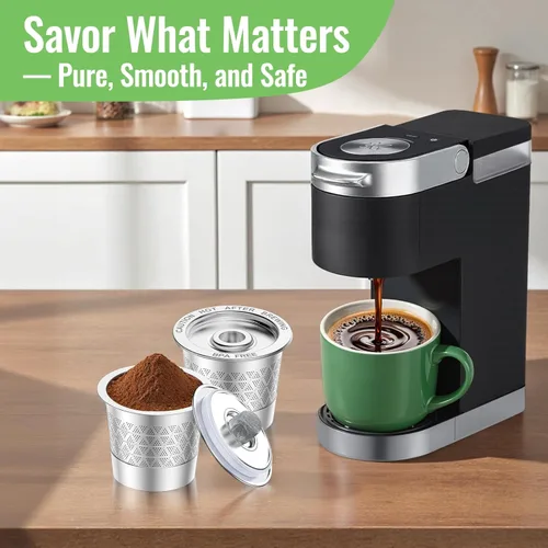 Miniatura 8 de CAPMESSO Tazas K reutilizables para Keurig: cápsulas de café recargables Kcup actualizadas 2026 - Tazas K de acero inoxidable completas
