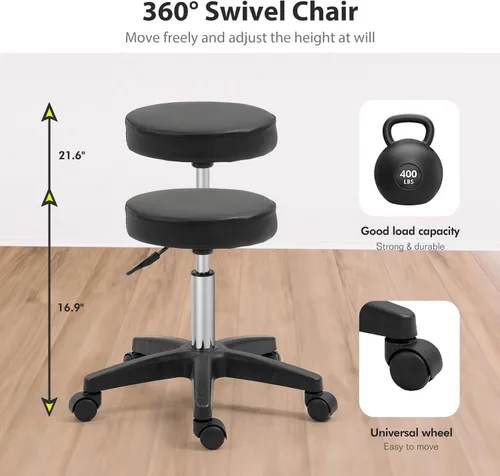 Miniatura 2 de Silla de tatuaje de salón de masaje con dos bandejas, cama esteticista con taburete hidráulico, mesa de cama facial multiusos de 3 secciones,