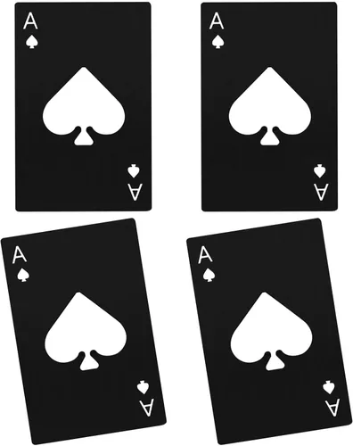 Miniatura 8 de Ace Of Spades - Abridor de botellas de acero inoxidable portátil, tamaño de tarjeta de crédito, abrelatas portátil de acero inoxidable