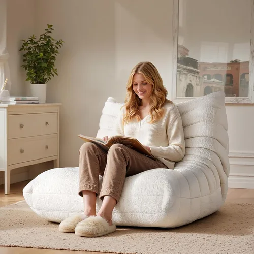 Miniatura 20 de Puf Togo sin comprimir de alta gama para adultos, sofá de espuma viscoelástica con tela suave, cómodo sillón de sala junto a la chimenea para sala