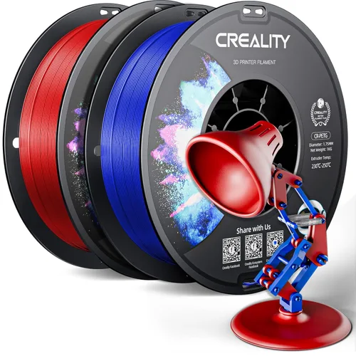 Miniatura 44 de Filamento PETG oficial para impresora 3D Creality de 0.069 in, 2.2 lbs, alta precisión, fuerte dureza, inodoro, mejor flujo, impresión 3D resistente