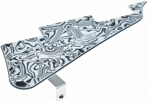 Miniatura 46 de KAISH Golpeador de guitarra Abalone Pearl LP con soporte de acero inoxidable negro y tornillos de montaje de acero para USA Les Paul