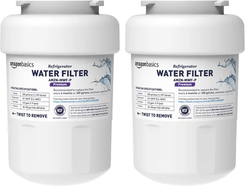 Miniatura 12 de Amazon Basics Cartucho de filtro de agua de repuesto compatible con refrigerador GE MWF, paquete de 1, filtración premium