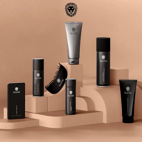Miniatura 8 de Mane Fibras de construcción del cabello para mujeres y hombres, para cabello fino y delgado, peinado más grueso y completo, oculta las manchas Negro
