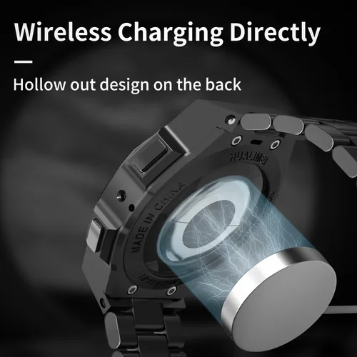 Miniatura 4 de Funda de lujo con correa diseñada para Samsung Galaxy Watch 6/5/4 de 1.732 pulgadas, resistente funda protectora militar de metal con correa táctica