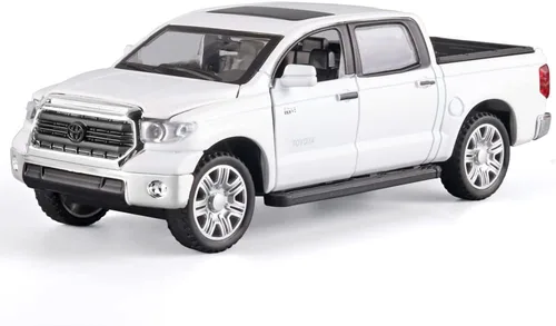Miniatura 10 de OANMYJJO Camiones de juguete para niños 1/24 Tundra modelo de metal fundido a troquel de juguete, modelo de automóvil con luz y sonido, camiones