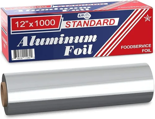 Miniatura 3 de Papel de aluminio estándar de alta calidad, 12 x 1000 pies de largo, tamaño y resistencia industrial, envoltura de papel de aluminio de grado
