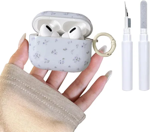 Miniatura 8 de Funda para AirPods 2/1 con diseño de estrella bonita, con kit limpiador protector de auriculares para AirPods de 2ª/1ª generación, color azul