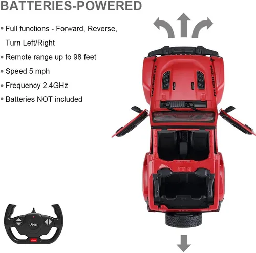 Miniatura 6 de RASTAR Coche de Control Remoto Todo Terreno, 1:14 Jeep Wrangler JL RC Vehículo de Carrera Todo Terreno, Vehículo de Juguete para Niños y Adultos