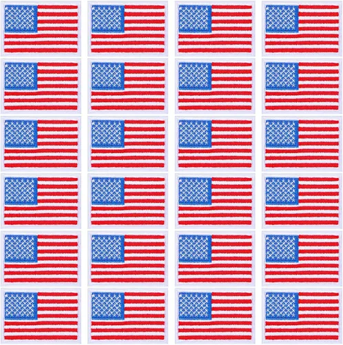 WILLBOND 24 parches para planchar con la bandera estadounidense del 250 aniversario, bordado patriótico de Estados Unidos, para tela, uniforme Rojo