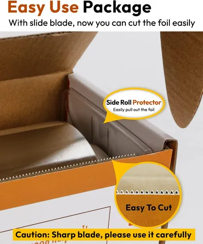 Miniatura 4 de Katbite Rollo de papel de aluminio resistente de 17.7 pulgadas de ancho, 30 micras de espesor, fuerte rollo de papel de aluminio para catering