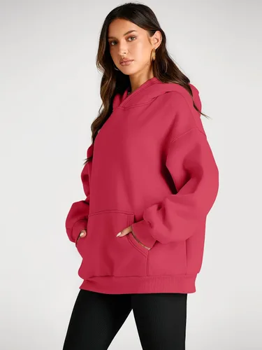 Miniatura 129 de Trendy Queen - Sudaderas extragrandes con capucha para mujer, suéteres de manga larga, sin botones, de vellón, de otoño, ropa de invierno