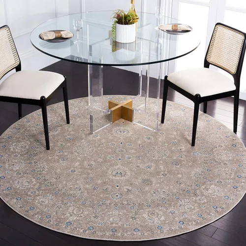 Miniatura 10 de Safavieh Sofia Collection SOF330B, tapete clásico color gris claro y beige, Polipropileno
