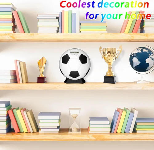 Miniatura 3 de MOMMED Alcancía para niños, alcancía digital, alcancía de pelota de fútbol, regalos de fútbol para niños, alcancía de monedas con aspecto de balón