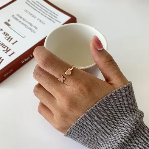 Miniatura 5 de Sora Tuki Anillo con inicial para mujer, anillo de letra de oro, anillos con inicial de plata para adolescentes y niñas, anillos ajustables de oro