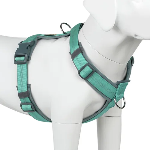 Miniatura 11 de Arnés para perro Plutus Pet sin tirón, arnés ajustable de nylon con acolchado suave, arnés para perro reflectante y resistente para perros pequeños