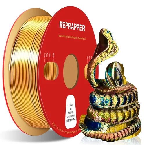 Miniatura 40 de RepRapper Filamento de ácido poliláctico (PLA), paquete de muestra de purpurina multicolor, brillante Galaxy Silk PLA0.069 pulgadas para impresora