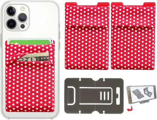 Miniatura 19 de Cartera para tarjetas de teléfono con bloqueo RFID, doble bolsillo seguro, ultradelgada, autoadhesiva, funda para tarjetas de crédito, calcomanía