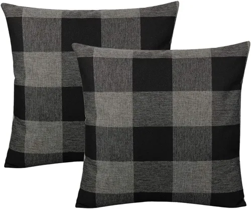 Miniatura 12 de VAKADO Fundas de Almohada Decorativas Rosas para San Valentín 16x16 Juego de 2 Buffalo Día de San Valentín Decorativas Gingham Casa de Campo Cuadros