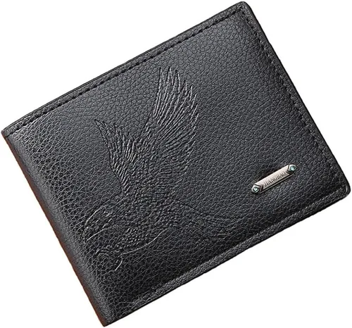 Miniatura 14 de Cartera delgada para hombre con monedero, cartera minimalista con cremallera, carteras plegables para hombre con tarjetero de crédito, cartera