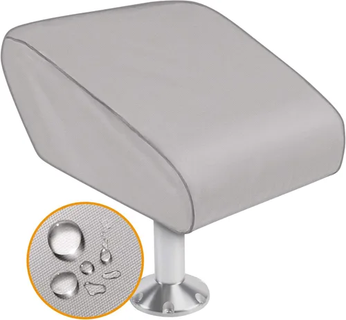 iCOVER Boat Folding Seat Cover - 600 Denier Canvas Waterproof Heavy-Duty Weather Resistant Material Trailerable Fishing Chair Covers Gris