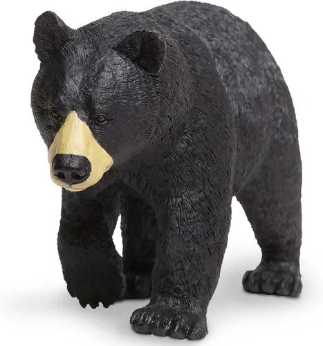Safari Ltd. Figura de juguete de oso negro de América del Norte, figura detallada de modelo de plástico de 7.4 pulgadas, divertido juguete educativo