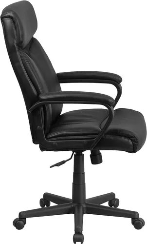 Miniatura 8 de Flash Furniture Raya - Silla de oficina giratoria ejecutiva de LeatherSoft con respaldo alto y brazos de malla ligera