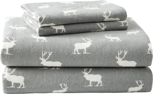 Miniatura 20 de Eddie Bauer - Sábanas de franela tamaño Queen, algodón resistente a las bolitas y arrugas, juego de sábanas con fundas de almohada y sábana ajustada