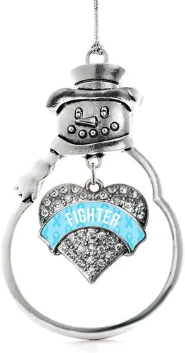 Miniatura 52 de Inspired Silver - Big Sis - Adorno de Navidad plateado - Adorno de árbol de Navidad con dije de corazón con circonita cúbica - Decoración colgante