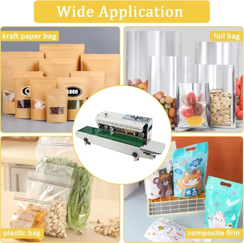 Miniatura 7 de Takywep Sellador de banda continua FR900K - Sellador horizontal automático de 110 V con control de temperatura digital para bolsas de plástico