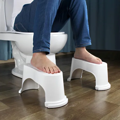 Miniatura 6 de EVRON Taburete de inodoro de 7 pulgadas para adultos, reposapiés movibles separados divididos de dos piezas con posicionamiento flexible, diseño