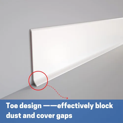 Miniatura 5 de COUKIU Moldura Flexible para Zócalo, 3 Pulgadas x 20 Pies Base de Pared de Vinilo Autoadhesivo Base Cove, Moldura de Base de Pared de Goma