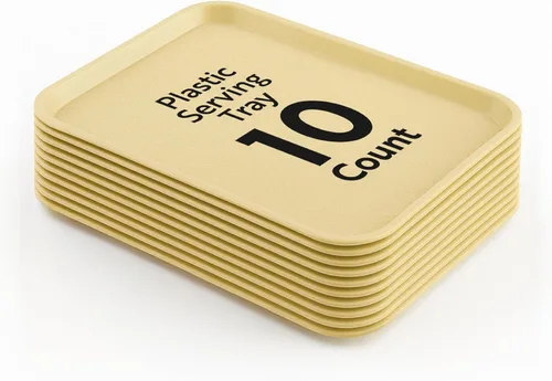Miniatura 15 de Restaurantware RW Base - Bandejas de comida rápida de 10 x 14 pulgadas, 10 bandejas resistentes para cafetería, bandejas de plástico azul ligeras
