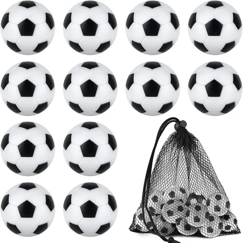 Coopay 12 pelotas de futbolín de 1.41 pulgadas (1.417 in), pelotas de repuesto de fútbol de mesa, multicolor, oficiales, con una bolsa de cordón