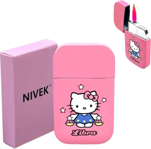 Miniatura 6 de NIVEK Encendedor de gatito Y2k 12 Consetelaciones Horóscopo Astrología Zodiaco Signos de nacimiento Pretty Pink Flame Kawaii Coleccionable Japonés