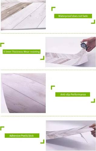 Miniatura 6 de 7 calcomanías de vinilo antideslizantes para tablones de suelo, despegar y pegar, calcomanías de pared extraíbles para decoración del hogar
