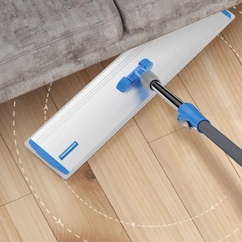 Miniatura 6 de Trapeadores húmedos de microfibra de 24 pulgadas, trapeador de piso plano resistente, mango ajustable con 4 trapos lavables