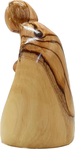 Miniatura 7 de Zuluf HOF027 - Figura de madera de olivo de 3.1 pulgadas, pequeña Natividad tallada a mano de José, Virgen María y Niño Jesús, inauguración de casa