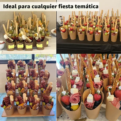 Miniatura 5 de CAMKYDE 50 soportes para papas fritas, 12 onzas, desechables, de papel, tazas de charcutería para todas las ocasiones (12 onzas)